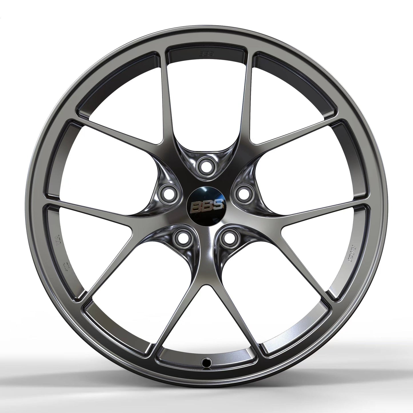 N0 Forged Wheels/BBS rid High Gloss Black Same Style Blue Center Cap