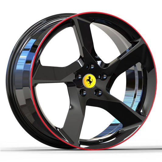 N0 Forged Wheels/Ferrari High Gloss Black Original Wheels Infrared Ring Design