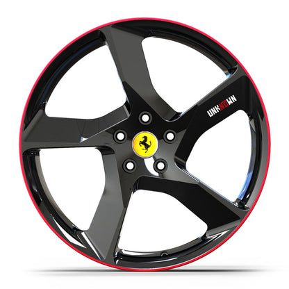 N0 Forged Wheels/Ferrari High Gloss Black Original Wheels Infrared Ring Design